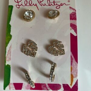 Lilly Pulitzer Gold and Silver Earring Set of 3